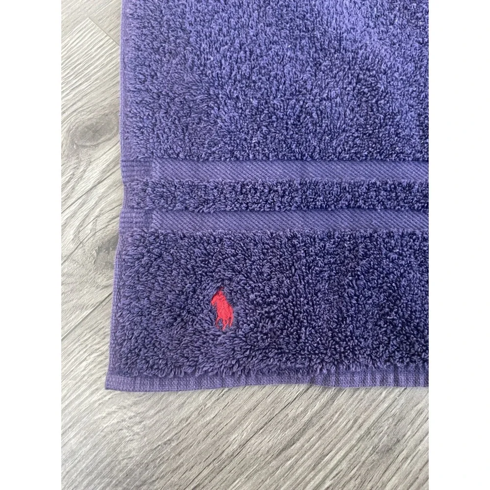Ralph Lauren Golf Bag Hand Towel Purple With Red Logo‎ & Brass Grommet Vintage